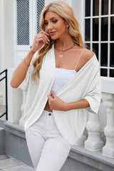 Solid color mid sleeved cardigan knitted cardigan jacket air-conditioned sweater - V.I.P Digital Presence