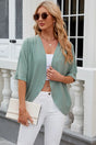 Solid color mid sleeved cardigan knitted cardigan jacket air-conditioned sweater - V.I.P Digital Presence