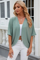 Solid color mid sleeved cardigan knitted cardigan jacket air-conditioned sweater - V.I.P Digital Presence