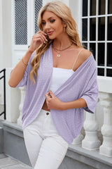 Solid color mid sleeved cardigan knitted cardigan jacket air-conditioned sweater - V.I.P Digital Presence