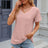 Solid color pocket V-neck loose short sleeved T-shirt top for women - V.I.P Digital Presence