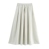 Solid color short shirt wide swing MIDI skirt - V.I.P Digital Presence