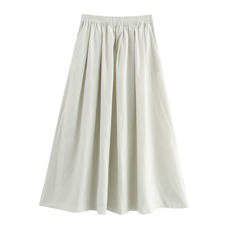 Solid color short shirt wide swing MIDI skirt - V.I.P Digital Presence