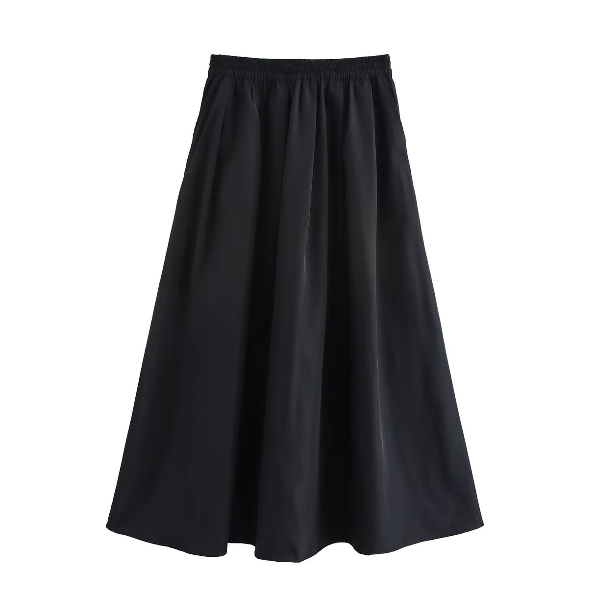 Solid color short shirt wide swing MIDI skirt - V.I.P Digital Presence