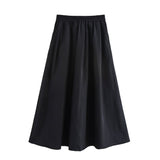 Solid color short shirt wide swing MIDI skirt - V.I.P Digital Presence