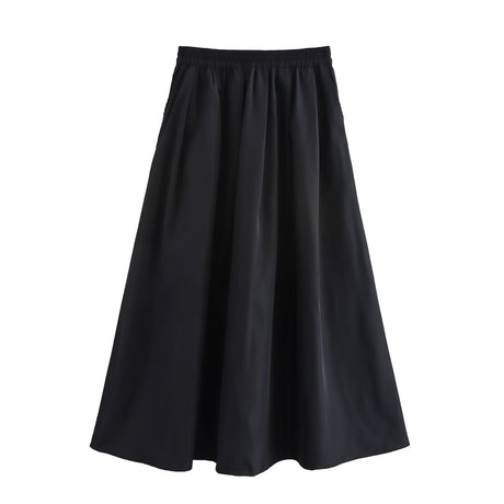 Solid color short shirt wide swing MIDI skirt - V.I.P Digital Presence