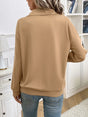 Solid color zipper pocket long sleeved lapel sweatshirt - V.I.P Digital Presence