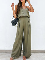 Spaghetti Strap Cami and Wide Leg Pants Set - V.I.P Digital Presence