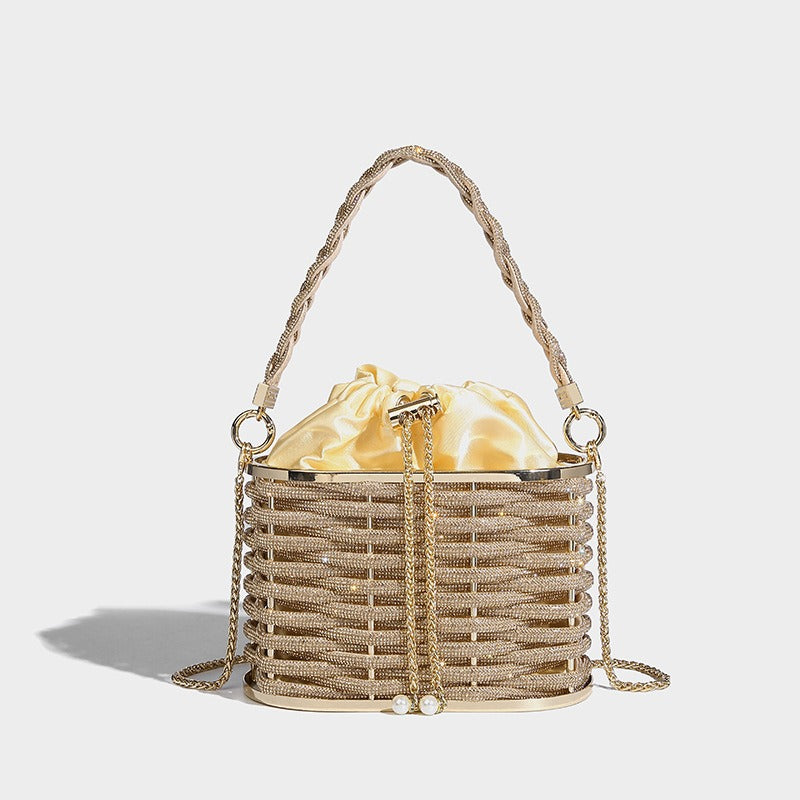 Sparkling Water Diamond Rope Vegetable Basket Bird Cage Banquet Water Bucket Hand Carrying Crossbody Bag - V.I.P Digital Presence