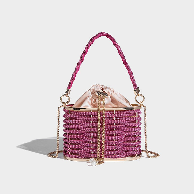 Sparkling Water Diamond Rope Vegetable Basket Bird Cage Banquet Water Bucket Hand Carrying Crossbody Bag - V.I.P Digital Presence