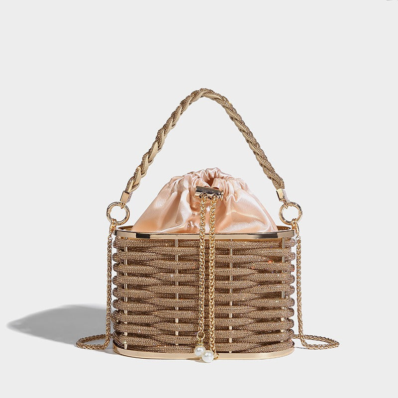 Sparkling Water Diamond Rope Vegetable Basket Bird Cage Banquet Water Bucket Hand Carrying Crossbody Bag - V.I.P Digital Presence