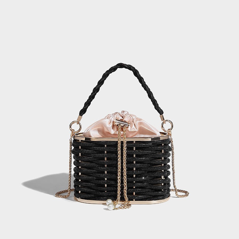 Sparkling Water Diamond Rope Vegetable Basket Bird Cage Banquet Water Bucket Hand Carrying Crossbody Bag - V.I.P Digital Presence