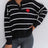 Splicing striped heart-shaped polo collar sweater - V.I.P Digital Presence