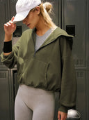Sports hoodie zipper drawstring long sleeved top jacket - V.I.P Digital Presence