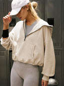 Sports hoodie zipper drawstring long sleeved top jacket - V.I.P Digital Presence