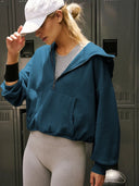Sports hoodie zipper drawstring long sleeved top jacket - V.I.P Digital Presence