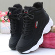 Sports shoes, casual with plush insulation, cotton shoes, leather surface, Korean version, versatile, high top, dad shoes, women's shoes - V.I.P Digital Presence