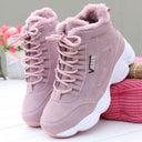 Sports shoes, casual with plush insulation, cotton shoes, leather surface, Korean version, versatile, high top, dad shoes, women's shoes - V.I.P Digital Presence
