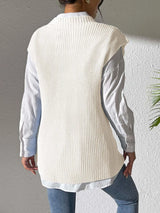 Spring and Autumn V-neck Simple Vest Hand Hook Flower Splicing Machine Woven Sweater Clip - V.I.P Digital Presence