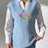 Spring and Autumn V-neck Simple Vest Hand Hook Flower Splicing Machine Woven Sweater Clip - V.I.P Digital Presence