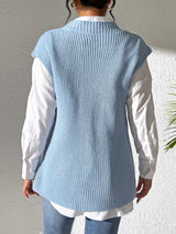 Spring and Autumn V-neck Simple Vest Hand Hook Flower Splicing Machine Woven Sweater Clip - V.I.P Digital Presence