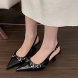 Spring and summer new one-piece buckle with toe cap sandals rear empty single shoes - V.I.P Digital Presence