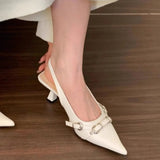 Spring and summer new one-piece buckle with toe cap sandals rear empty single shoes - V.I.P Digital Presence