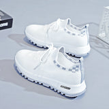 Spring and summer new women's shoes with soft soles, durable and lightweight, white shoes, fashionable and trendy, fly woven mesh running shoes, casual shoes - V.I.P Digital Presence