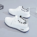 Spring and summer new women's shoes with soft soles, durable and lightweight, white shoes, fashionable and trendy, fly woven mesh running shoes, casual shoes - V.I.P Digital Presence