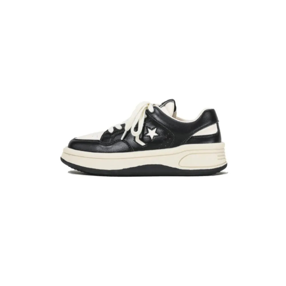 Star Lace Up Round Toe Platform Sneakers - V.I.P Digital Presence