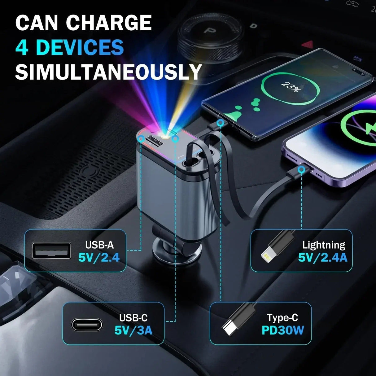 StarCharge 4-in-1 Car Adapter - V.I.P Digital Presence