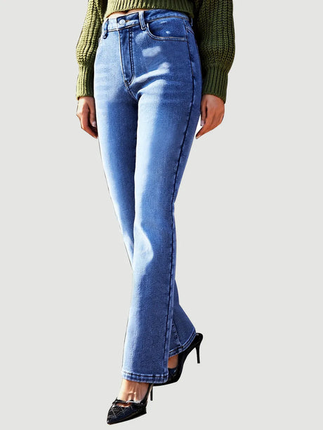 Straight Leg Jeans with Pockets - V.I.P Digital Presence