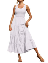 Strap top skirt with pleats and spliced A-line large swing dress - V.I.P Digital Presence