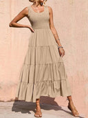 Strap top skirt with pleats and spliced A-line large swing dress - V.I.P Digital Presence