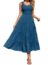 Strap top skirt with pleats and spliced A-line large swing dress - V.I.P Digital Presence