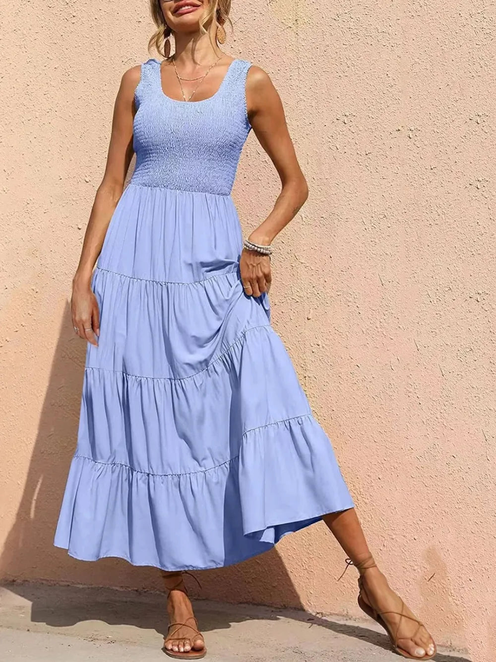 Strap top skirt with pleats and spliced A-line large swing dress - V.I.P Digital Presence