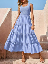 Strap top skirt with pleats and spliced A-line large swing dress - V.I.P Digital Presence