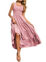 Strap top skirt with pleats and spliced A-line large swing dress - V.I.P Digital Presence