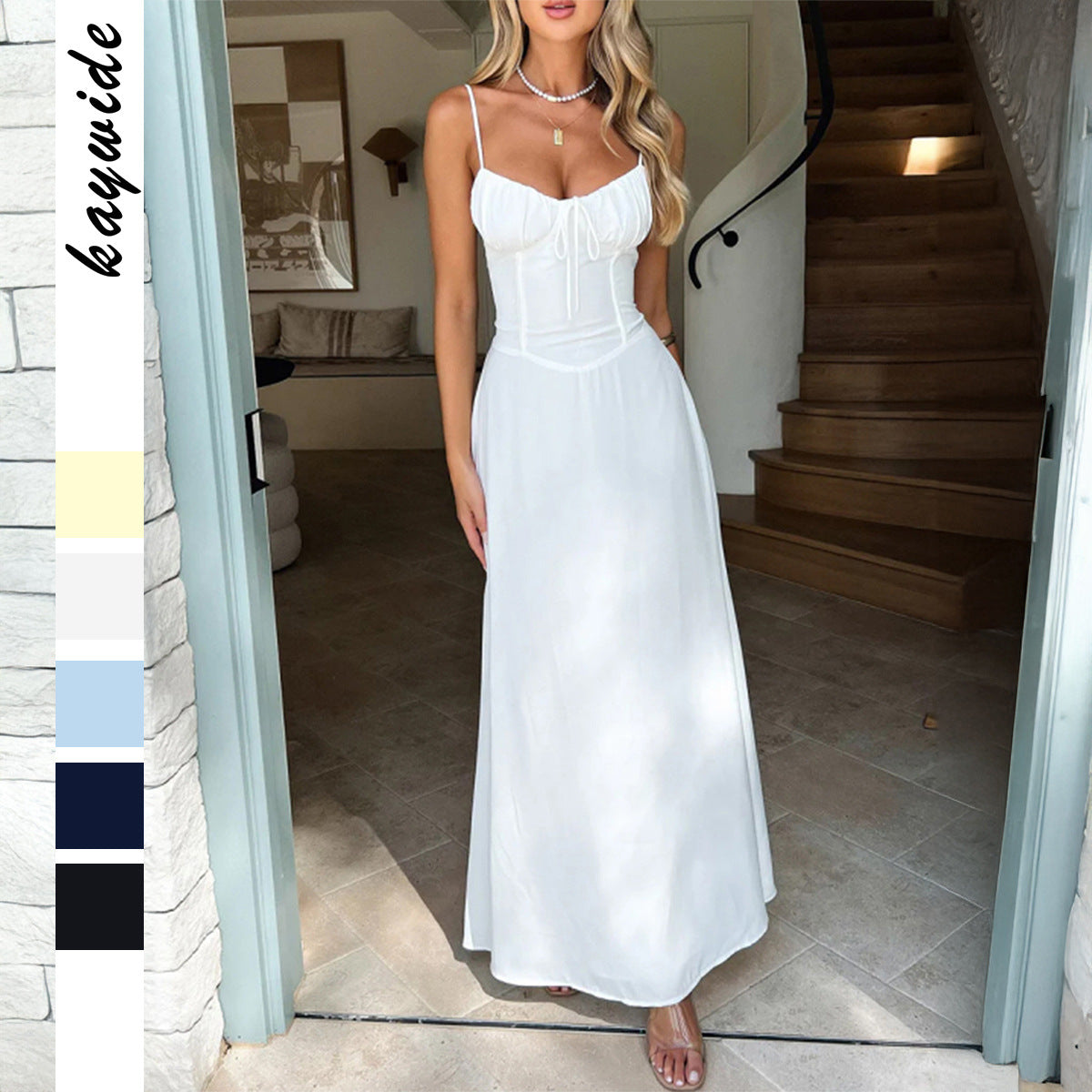 Strap waistband A-line dress - V.I.P Digital Presence