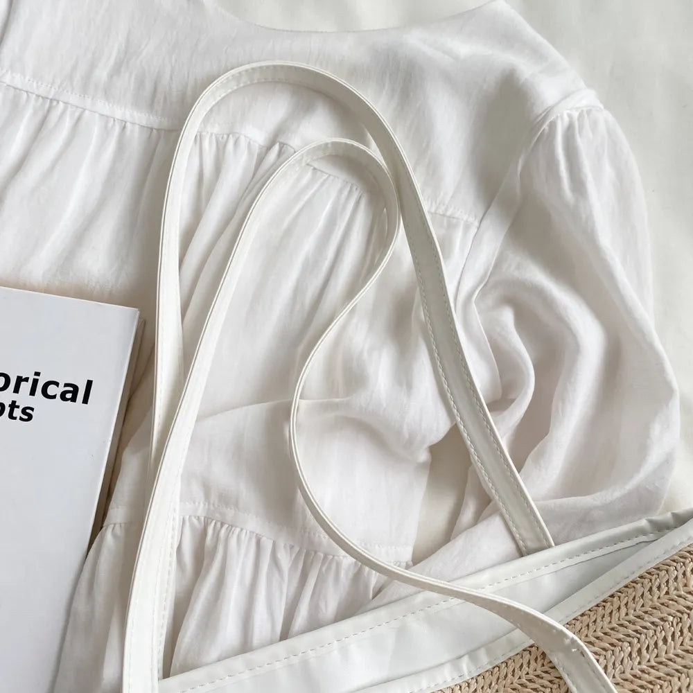 Straw Weave Leather Strap Tote Bag - V.I.P Digital Presence