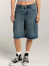 Street trendsetters ordinary washed workwear women's denim straight leg pants - V.I.P Digital Presence
