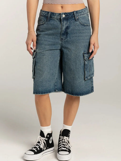 Street trendsetters ordinary washed workwear women's denim straight leg pants - V.I.P Digital Presence