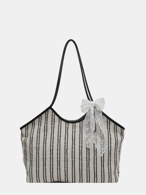 Striped Canvas Tote Bag - V.I.P Digital Presence