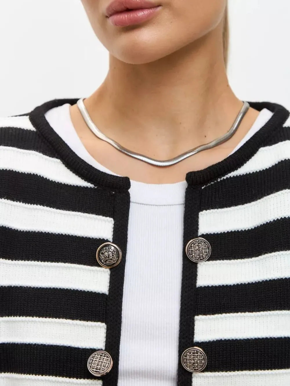 Striped Dropped Shoulder Long Sleeve Cardigan - V.I.P Digital Presence