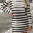 Striped Mock Neck Long Sleeve Mini Dress - V.I.P Digital Presence
