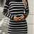 Striped Mock Neck Long Sleeve Mini Dress - V.I.P Digital Presence