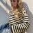 Striped Round Neck Long Sleeve Knit Top - V.I.P Digital Presence