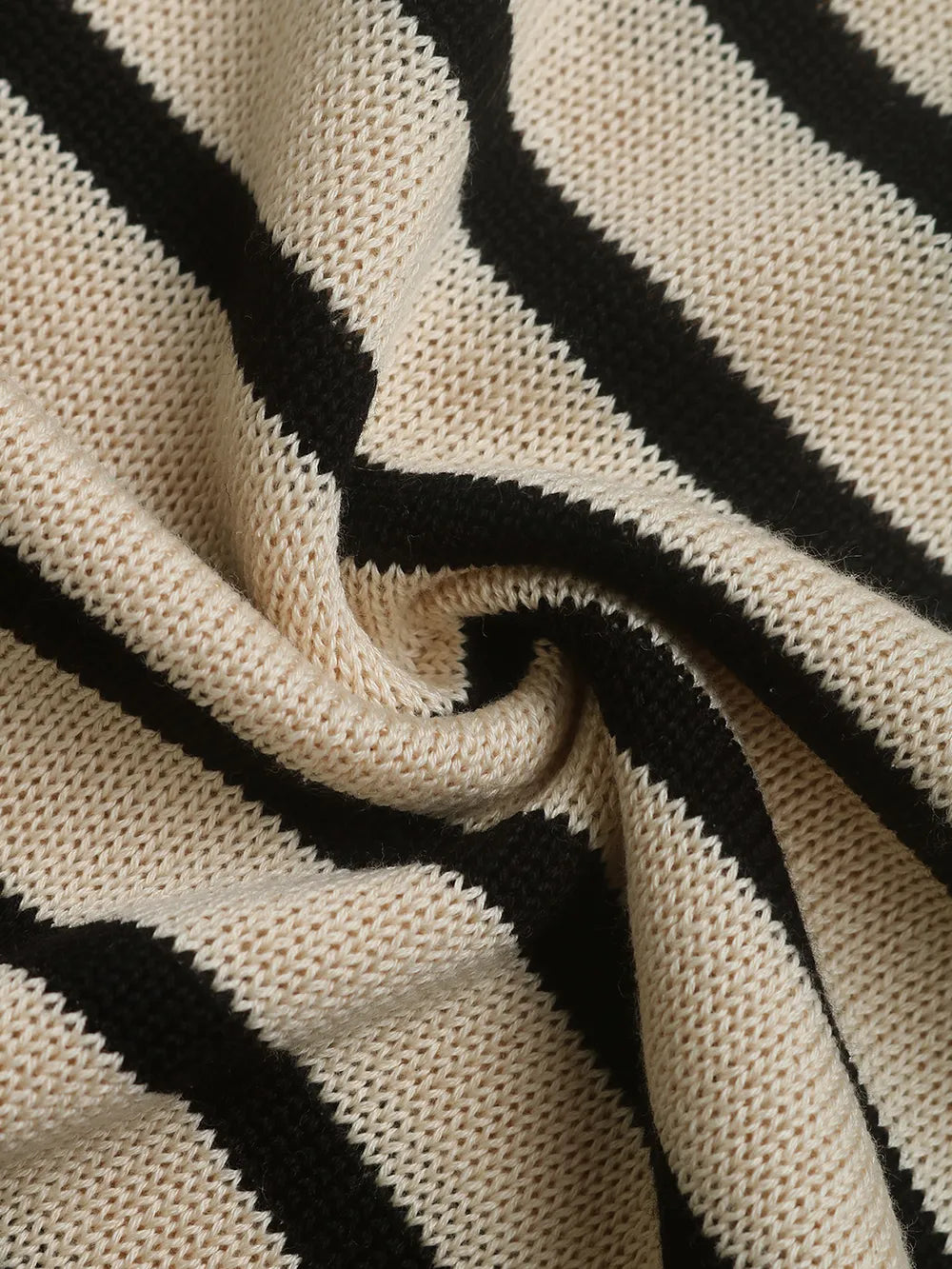 Striped Round Neck Long Sleeve Knit Top - V.I.P Digital Presence