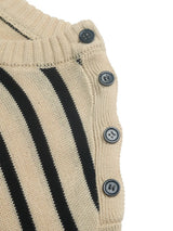 Striped Round Neck Long Sleeve Knit Top - V.I.P Digital Presence