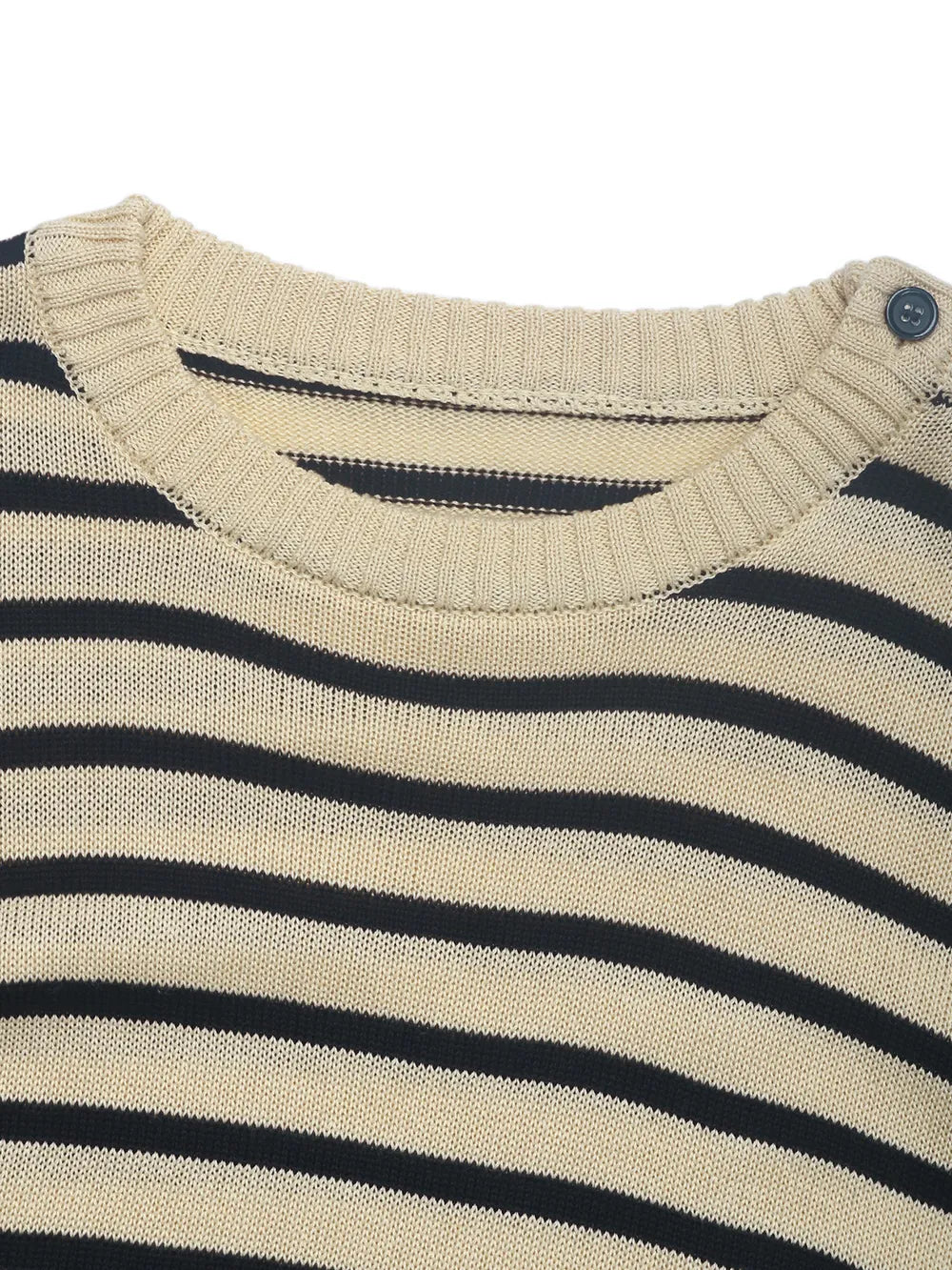 Striped Round Neck Long Sleeve Knit Top - V.I.P Digital Presence